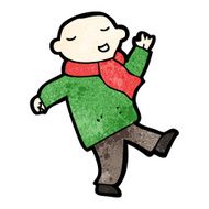 cartoon man in scarf dancing N2