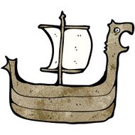 Cartoon Viking Ship N35