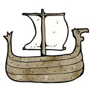 Cartoon Viking Ship N36