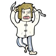 cartoon crazy man in straight jacket N4