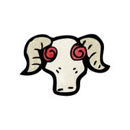 spooky ram skull cartoon N5