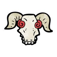 spooky ram skull cartoon N6