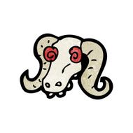 spooky ram skull cartoon N7