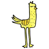 cartoon funny long legged bird N6
