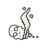 cartoon smoking skull N10