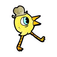 cartoon retro bird character N2