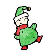 Cartoon Christmas Elf Waving N3