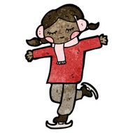 cartoon woman ice skating N2