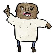 cartoon bald man with idea N26