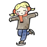cartoon ice skating woman N2