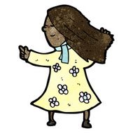 cartoon pointing woman N33