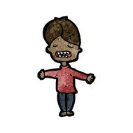 cartoon grimacing boy N2