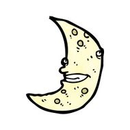 Cartoon Crescent Moon N19