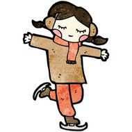 cartoon ice skating girl N3