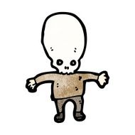 cartoon spooky skull head man N3