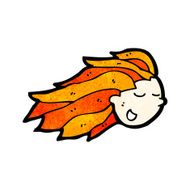 cartoon flaming red hair head N2