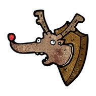 cartoon reindeer head on wall N2