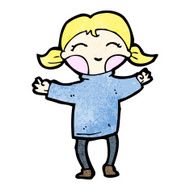 cartoon happy blond girl N17