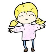cartoon happy blond girl N18