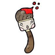 Messy Paint Brush Cartoon Character N8