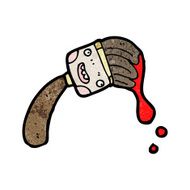Messy Paint Brush Cartoon Character N9