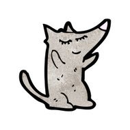 cartoon little wolf N78