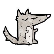 cartoon little wolf N79