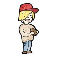 Cartoon boy eating burger N3