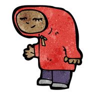 cartoon teenager in hooded sweatshirt N6