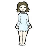 cartoon woman in night dress N5