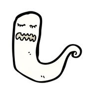 cartoon spooky ghost N109