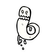 cartoon spooky ghost N110