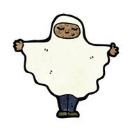 cartoon person in ghost costume N6