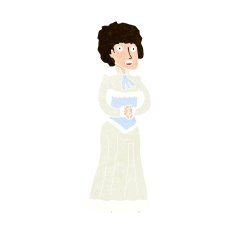 cartoon shocked victorian woman N10