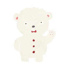 cartoon unhappy polar teddy bear N4