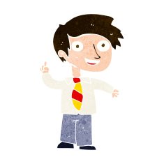 cartoon school boy with idea N32