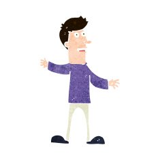 cartoon surprised man N146