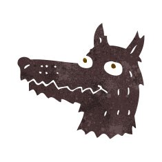 Cartoon Wolf Head N25