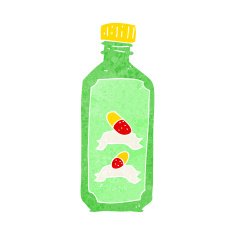 cartoon old bottle of pills N10