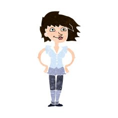 cartoon woman with hands on hips N219