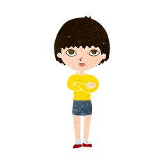 cartoon woman with crossed arms N45
