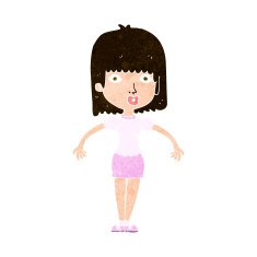 cartoon woman shrugging shoulders N470