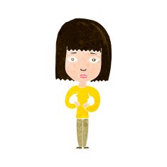 cartoon woman indicating self N9