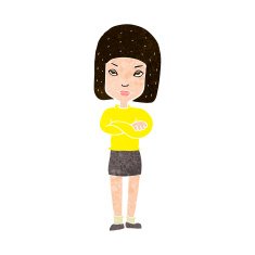 cartoon woman with crossed arms N46