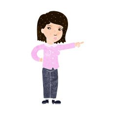 cartoon woman pointing N209