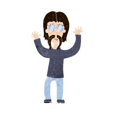 cartoon hippie man waving arms N8