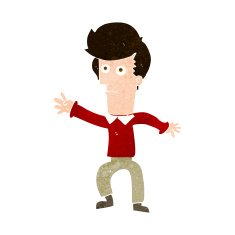Cartoon Man Waving N35