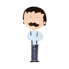 Cartoon Man With Mustache N103