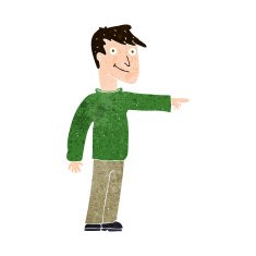 Cartoon Man Pointing N208