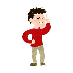 cartoon man with idea N151